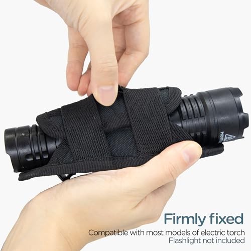 Duty Belt Flashlight Holster for Tactical Flashlight Holder 360° Rotatable Clip