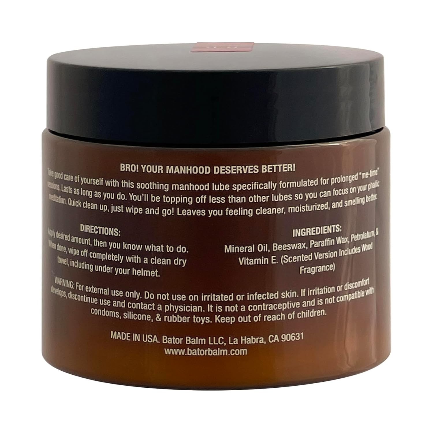 Bator Balm Unscented Gentlemen's Long Lasting Moisturizing Lubricant. Easy Cl...