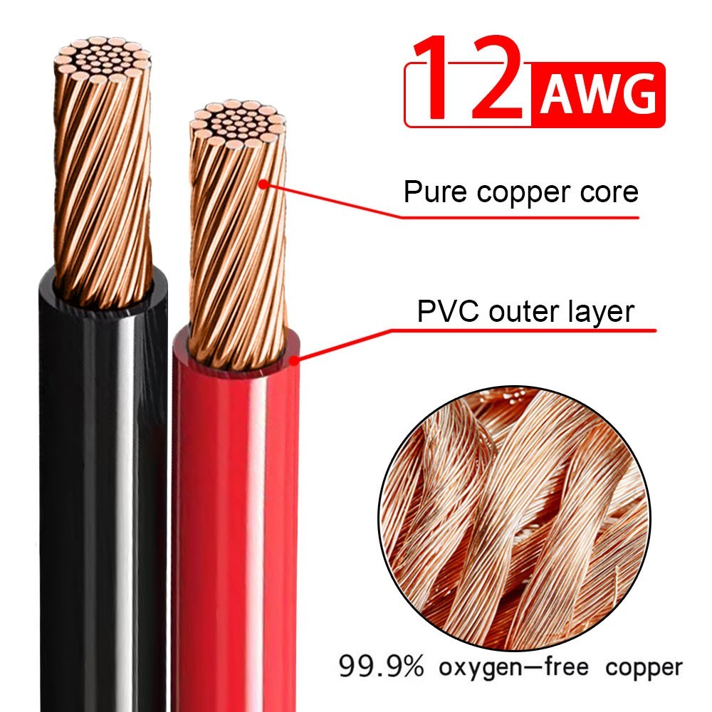 Extension Cable 12AWG solar panel wire red black cable 10ft/3m solar panel cord