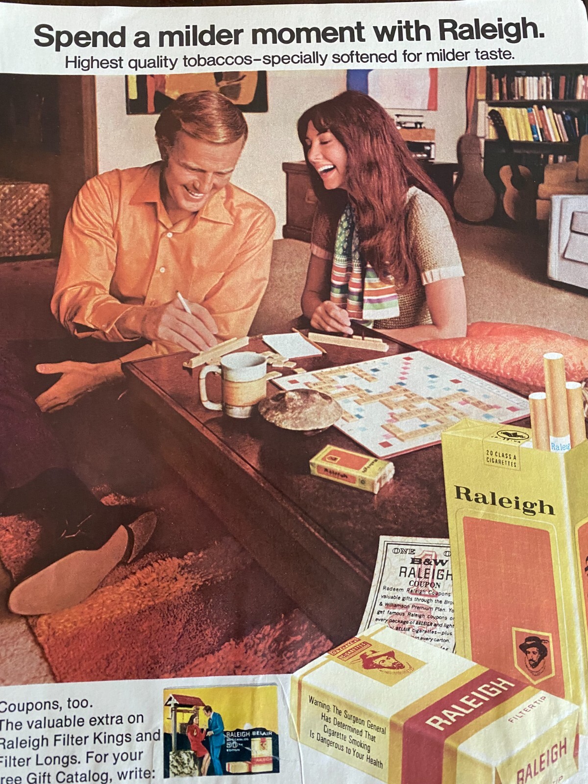 Raleigh Cigarettes, Full Page Vintage Print Ad