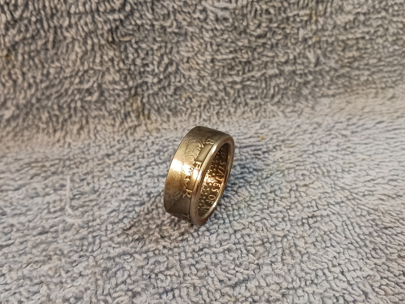 1981 Kennedy Half Dollars size 10 coin ring Handmade mixed metals