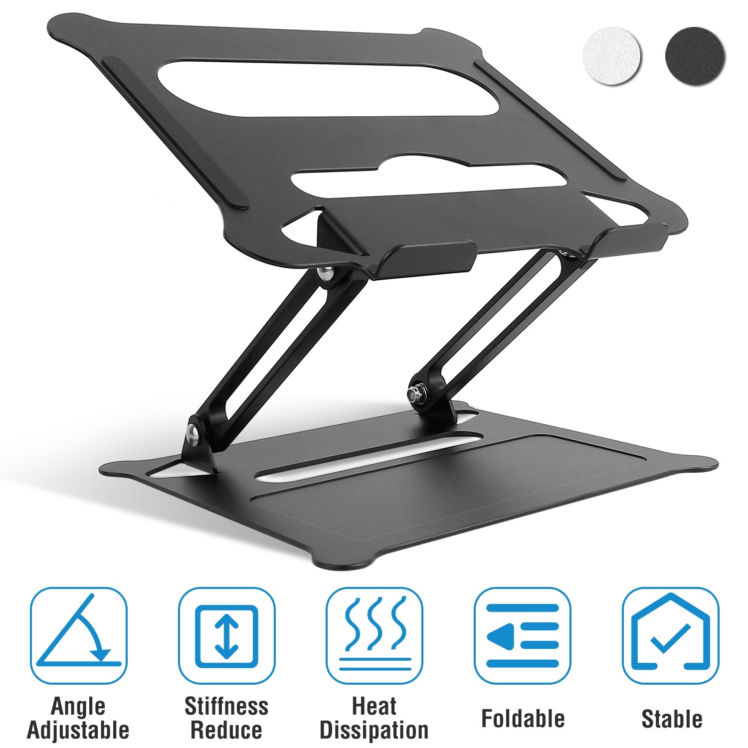 Adjustable Foldable Laptop Stand Holder Aluminum Vented Notebook Riser Bed Tray