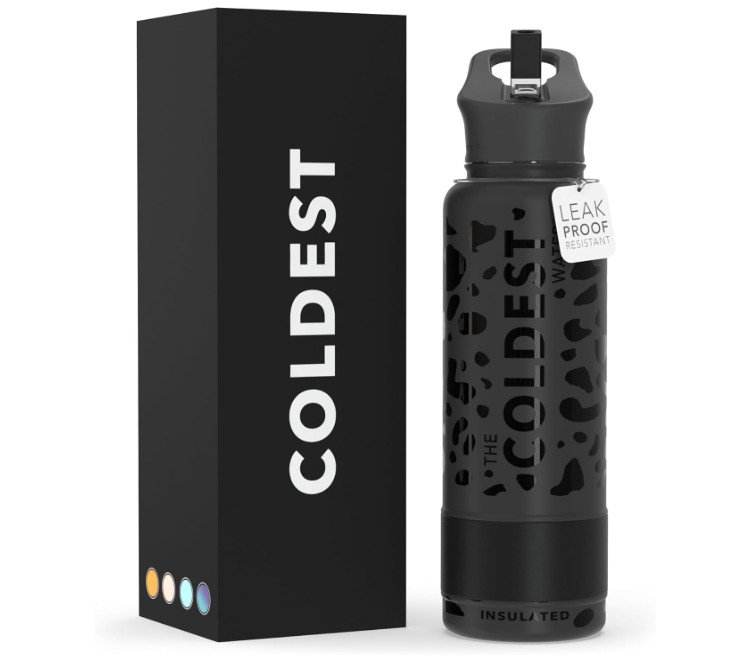 Sports Water Bottle with Straw Lid Vacuum Insulated Stainless Steel Metal
