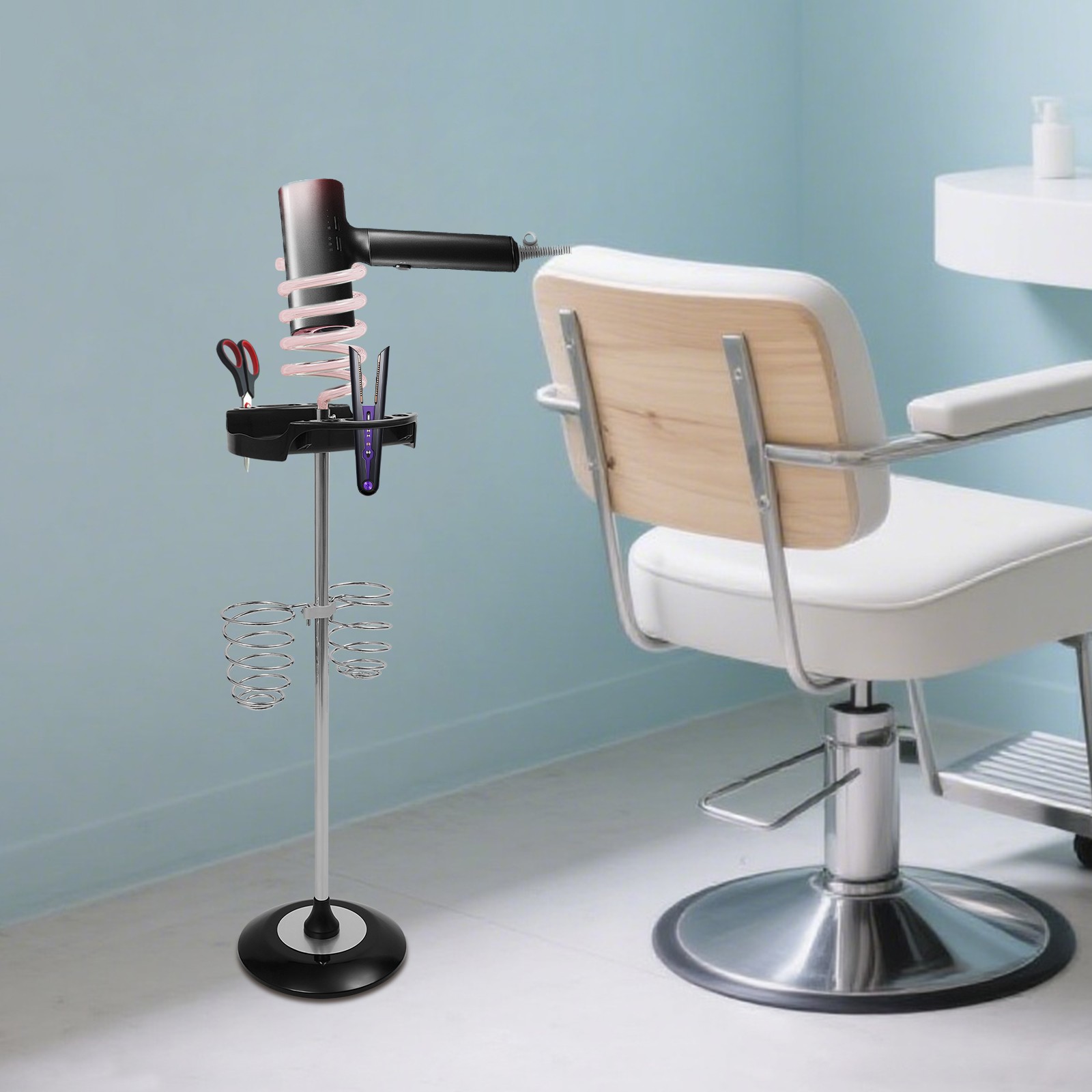 Hair Dryer Stand Hair Dryer Stand with Tray Hair Dryer Stand with Spiral Holders