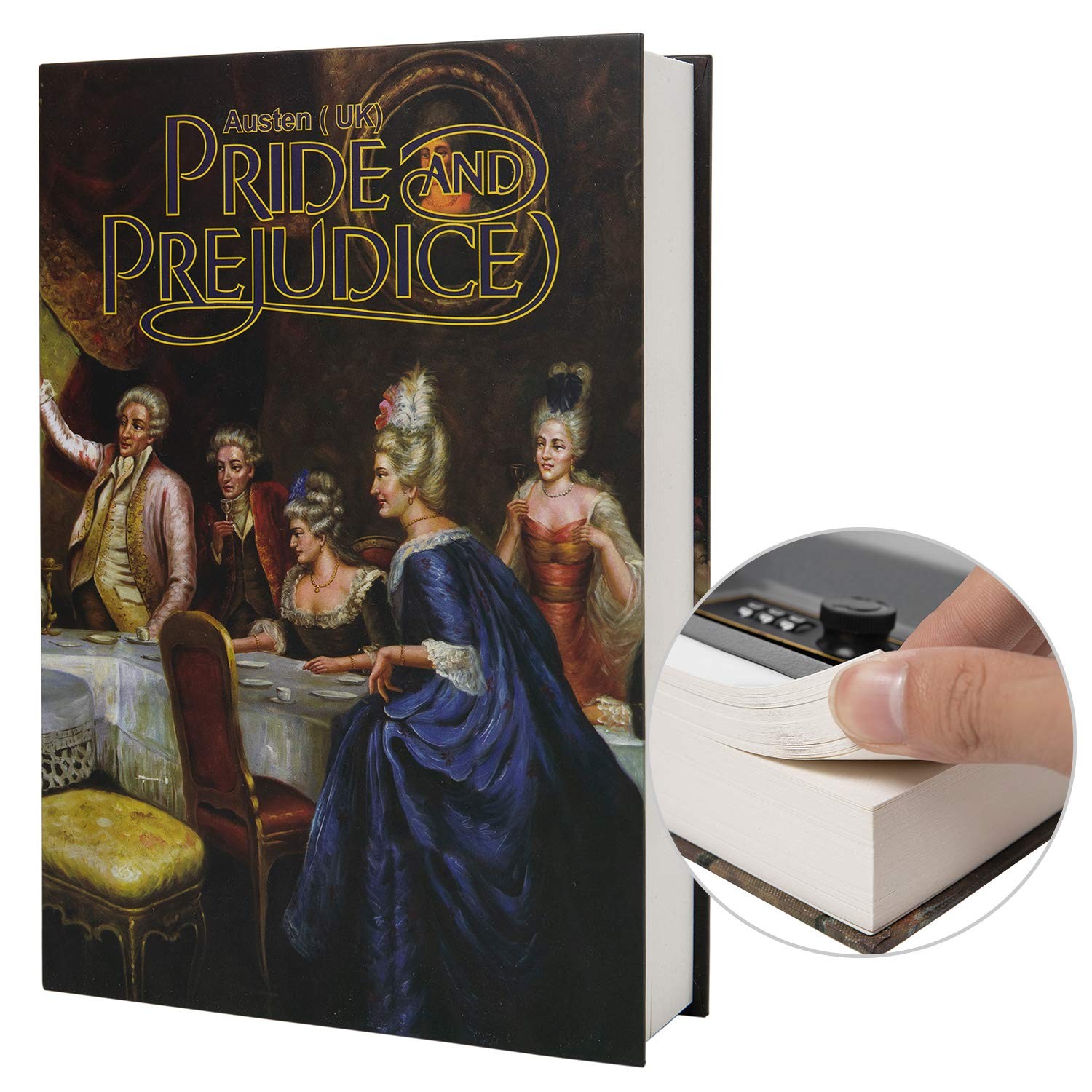 Real Paper Transfer Book Safe, Hollow with Secret Hidden Compartment, Combinatio