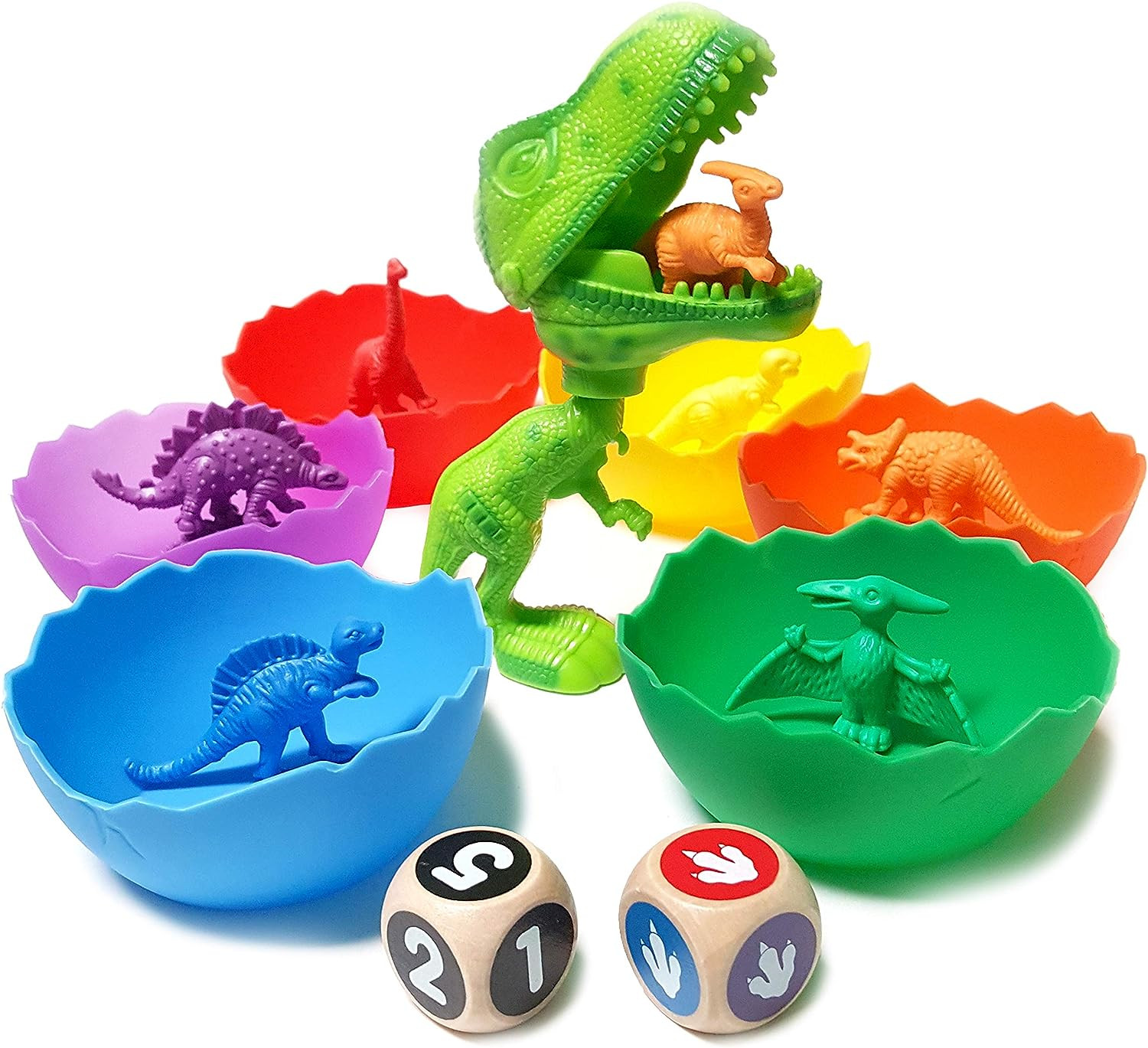 Stomp & Roar Dinosaurs - Sort, Count, Match & Play with 54Pc, Dice + Ebook