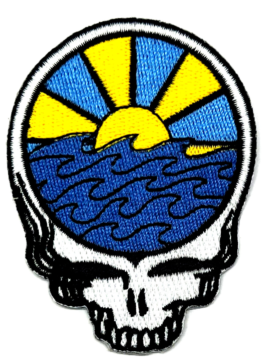Grateful Dead Steal Your Face Sun & Ocean Embroidered Rock Iron on Patch