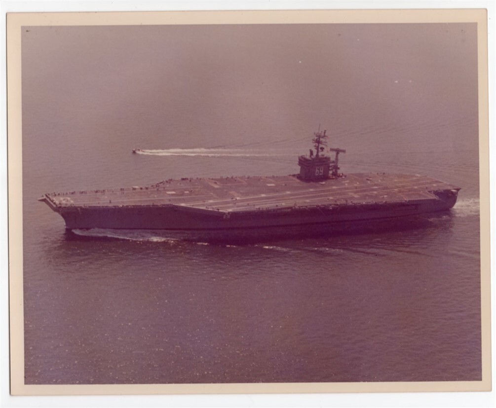 1977 Aircraft Carrier CVN-69 USS Dwight D. Eisenhower Heading out Photo #2