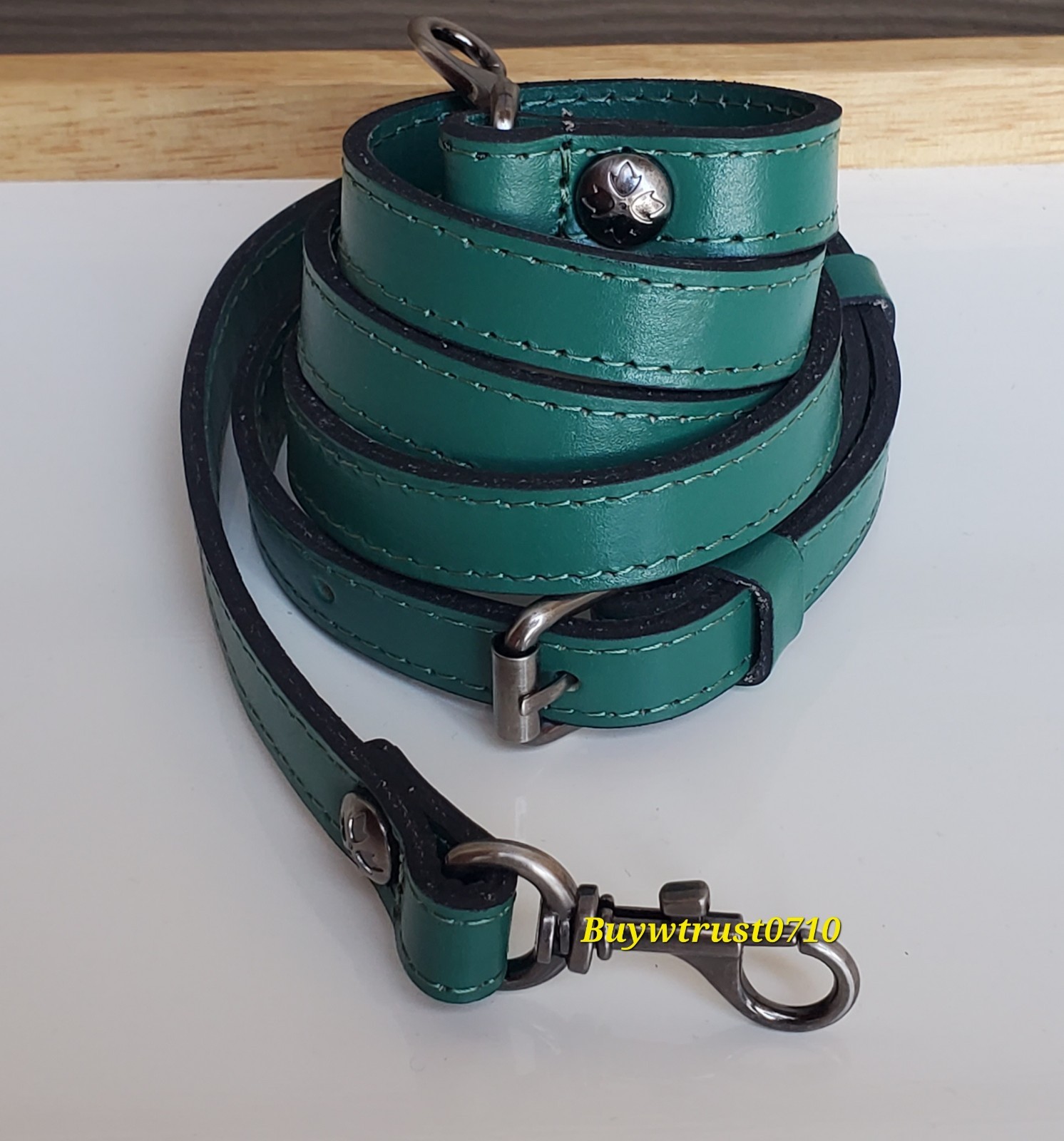 New Patricia Nash Green Leather Clip-On Replacement Crossbody 0.6" Strap