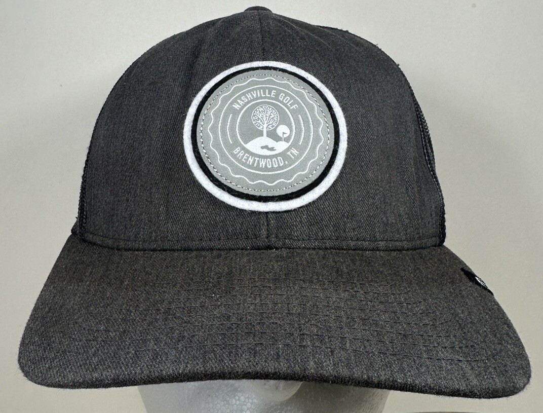 Travis Mathew Hat Golf Snapback Cap Gray Mesh Distressed Nashville Brentwood TN