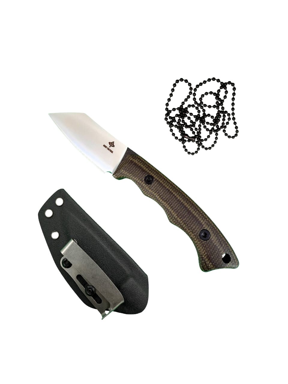 B-14 Full Tang, 3D Micarta Scales, EDC With Kydex Sheath for Hunting and Outdoor