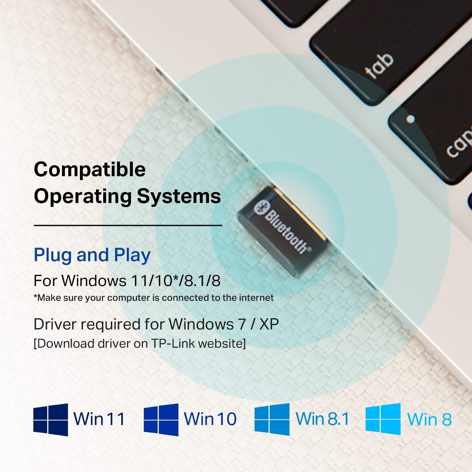 Compact USB Bluetooth Adapter - 65ft Range, Perfect for Wireless Music Streaming