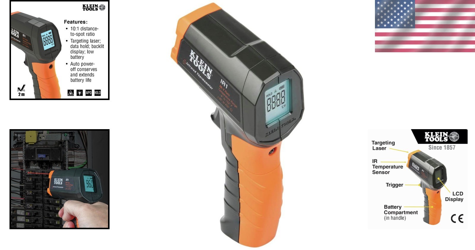 Laser Targeting Digital Thermometer with Durable Design - Covers Wide Temp Range