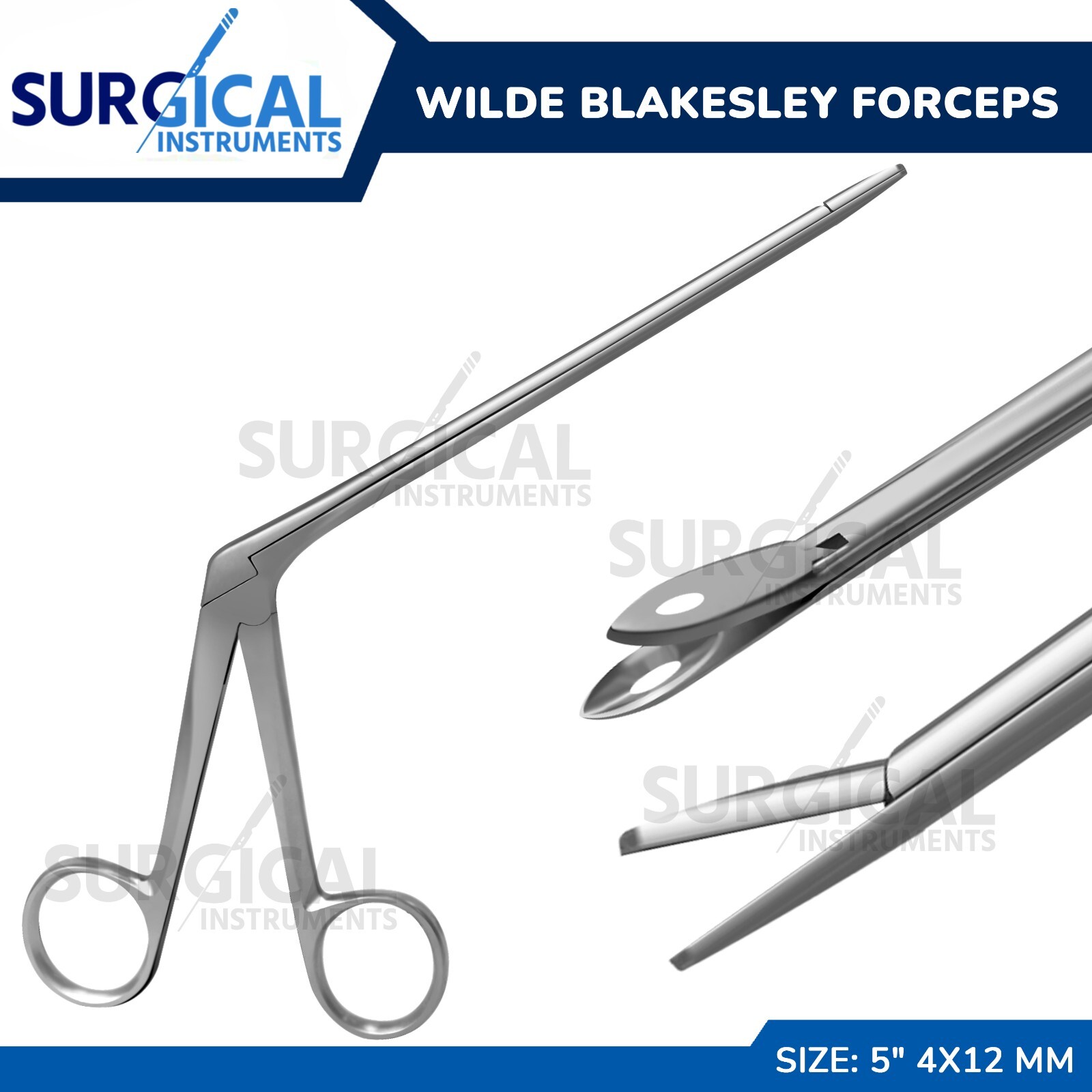 Wilde Blakesley Ethmoid Forceps 5" 4x12 mm ENT Surgical Stainless German Grade