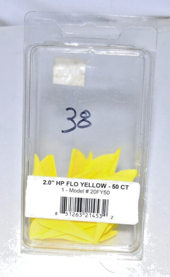 2" Vanes - HP Flo Yellow - 38 Pk. Opened Package Of 50 With 38 Remaining