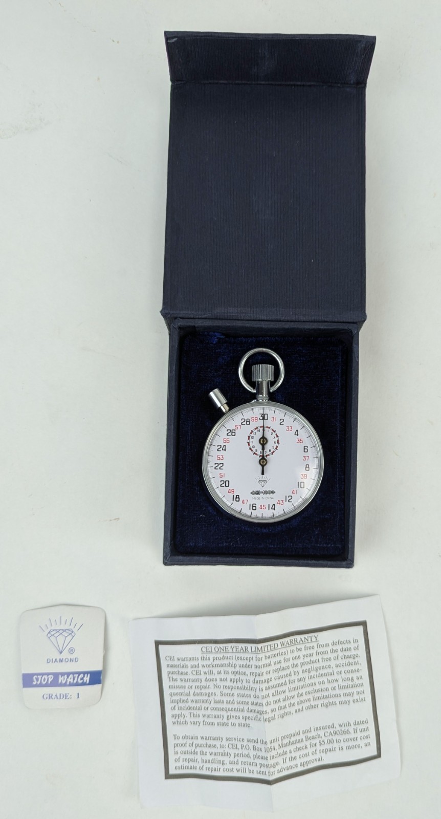 Vintage Stopwatch - CEI 1000 - Original Box - Nice!
