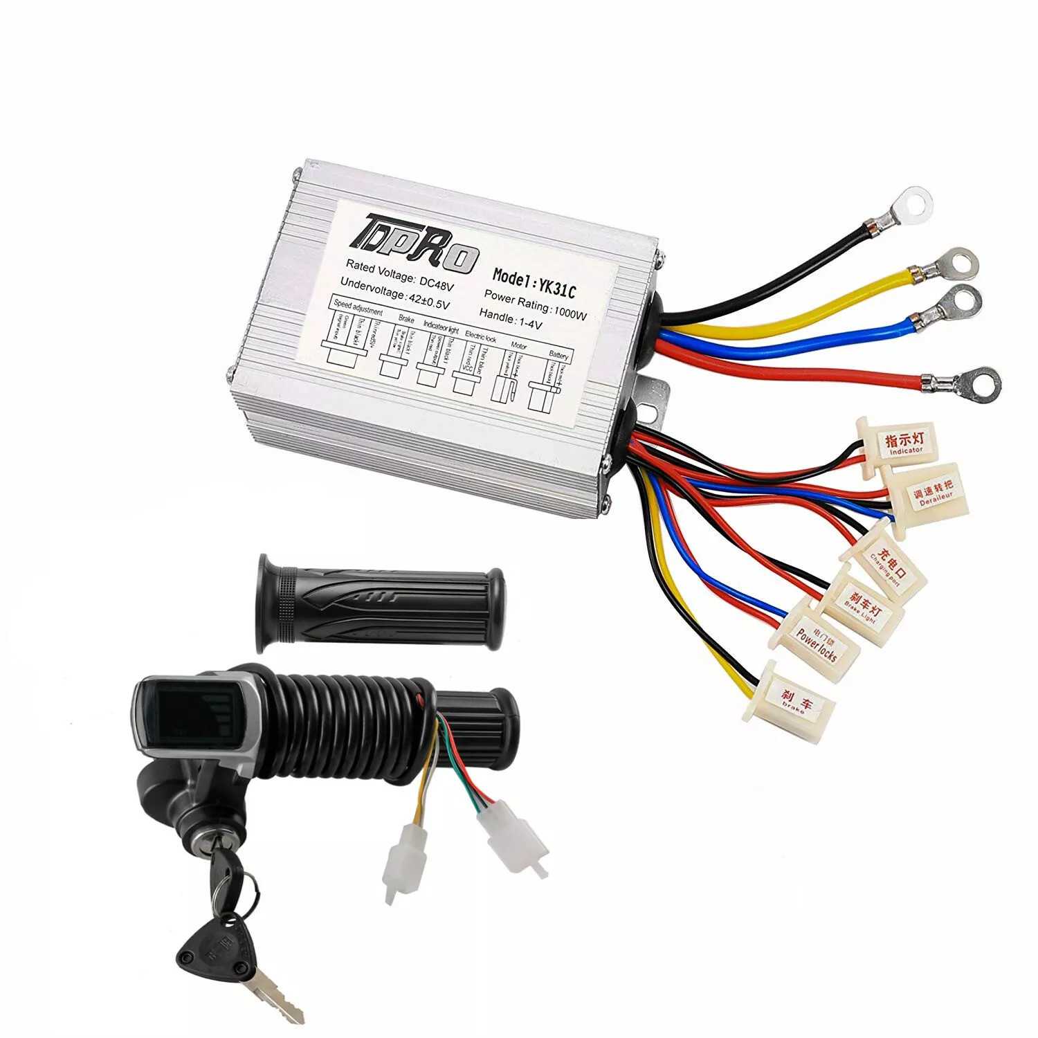 48v 1000W Electric Motor Speed Controller & LCD Throttle Bicycle E-bike Scooter