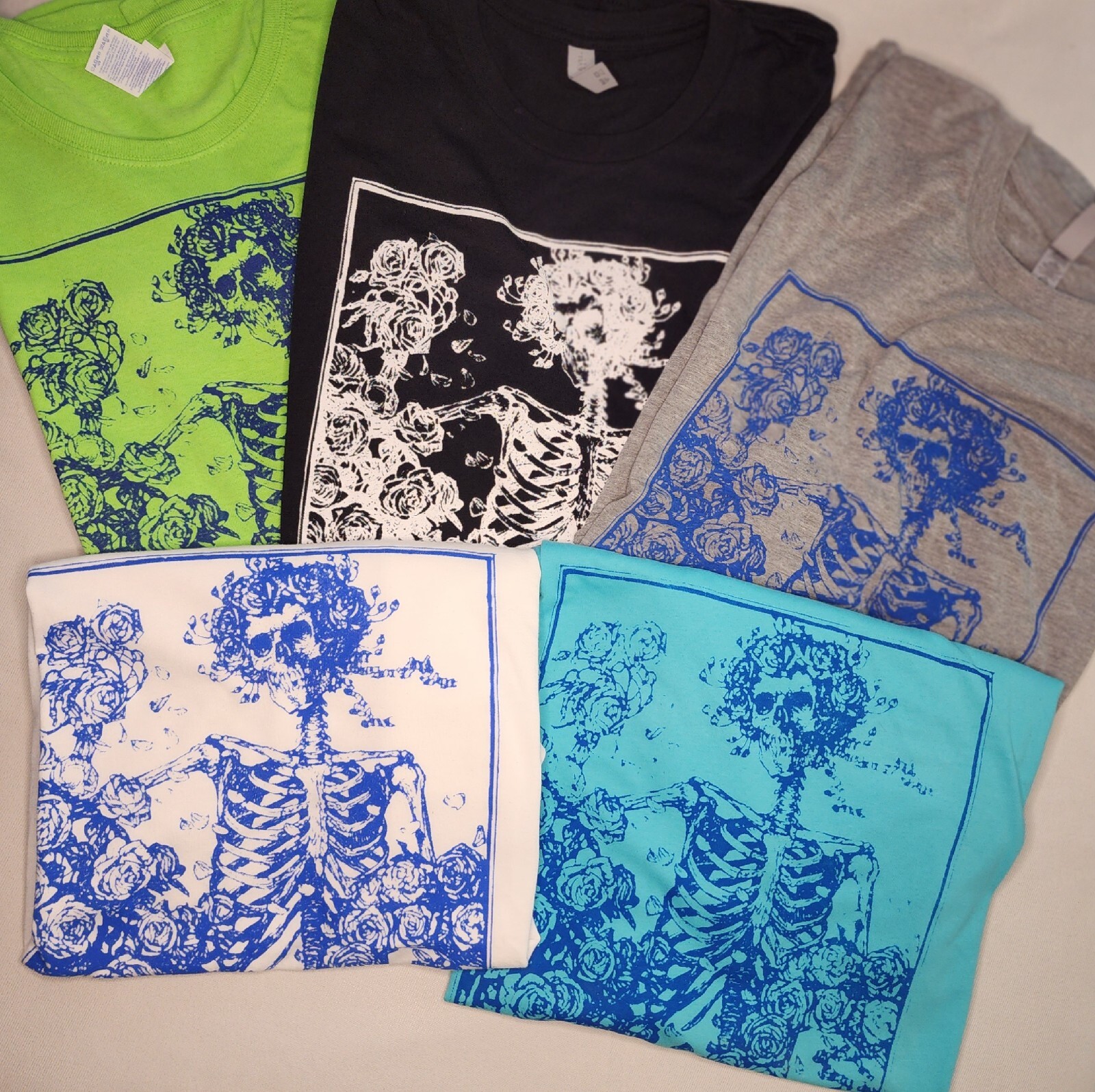 Grateful Dead Bertha Skeleton Short Sleeve Tshirt Multiple Size and Colors Avail
