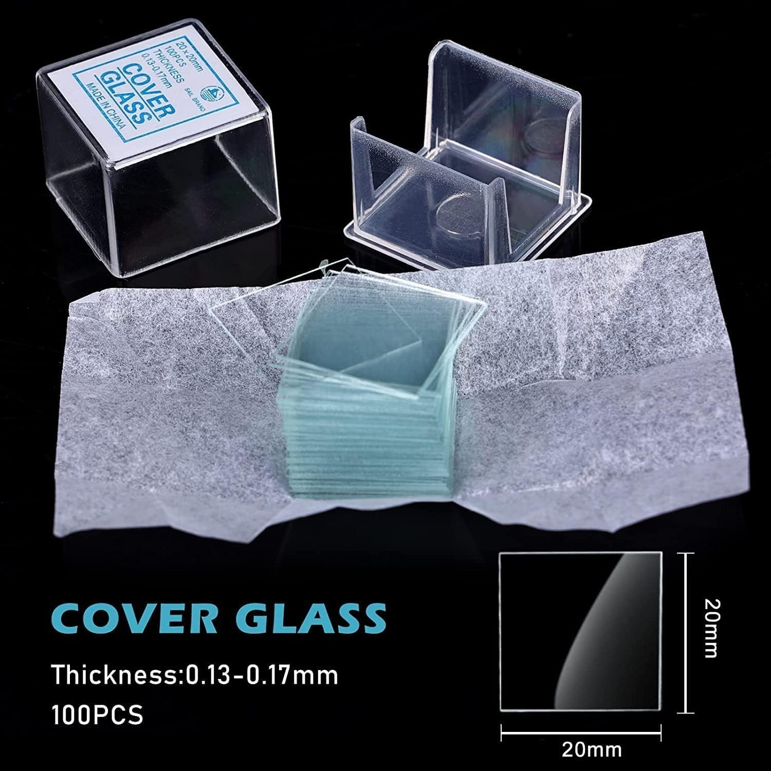 Microscope Slides with Cover Slips 150 Piece Pre Cleaned Glass Science Kit