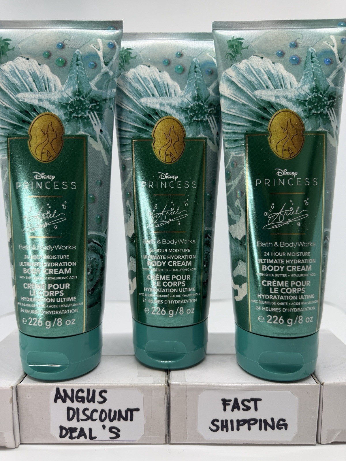 Bath & BodyWorks “3 Pack”Disney Princess ARIEL Ultimate Hydration Body Cream 8oz
