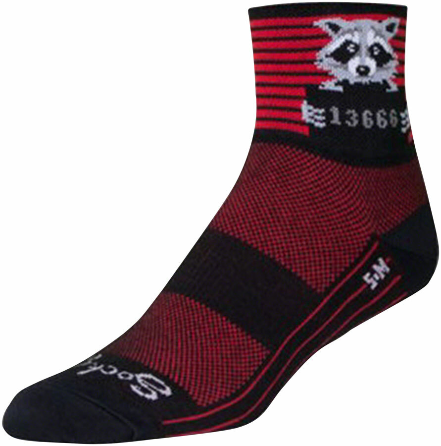 SockGuy Classic Busted Socks | 3 inch | Black/Red Stripe | S/M