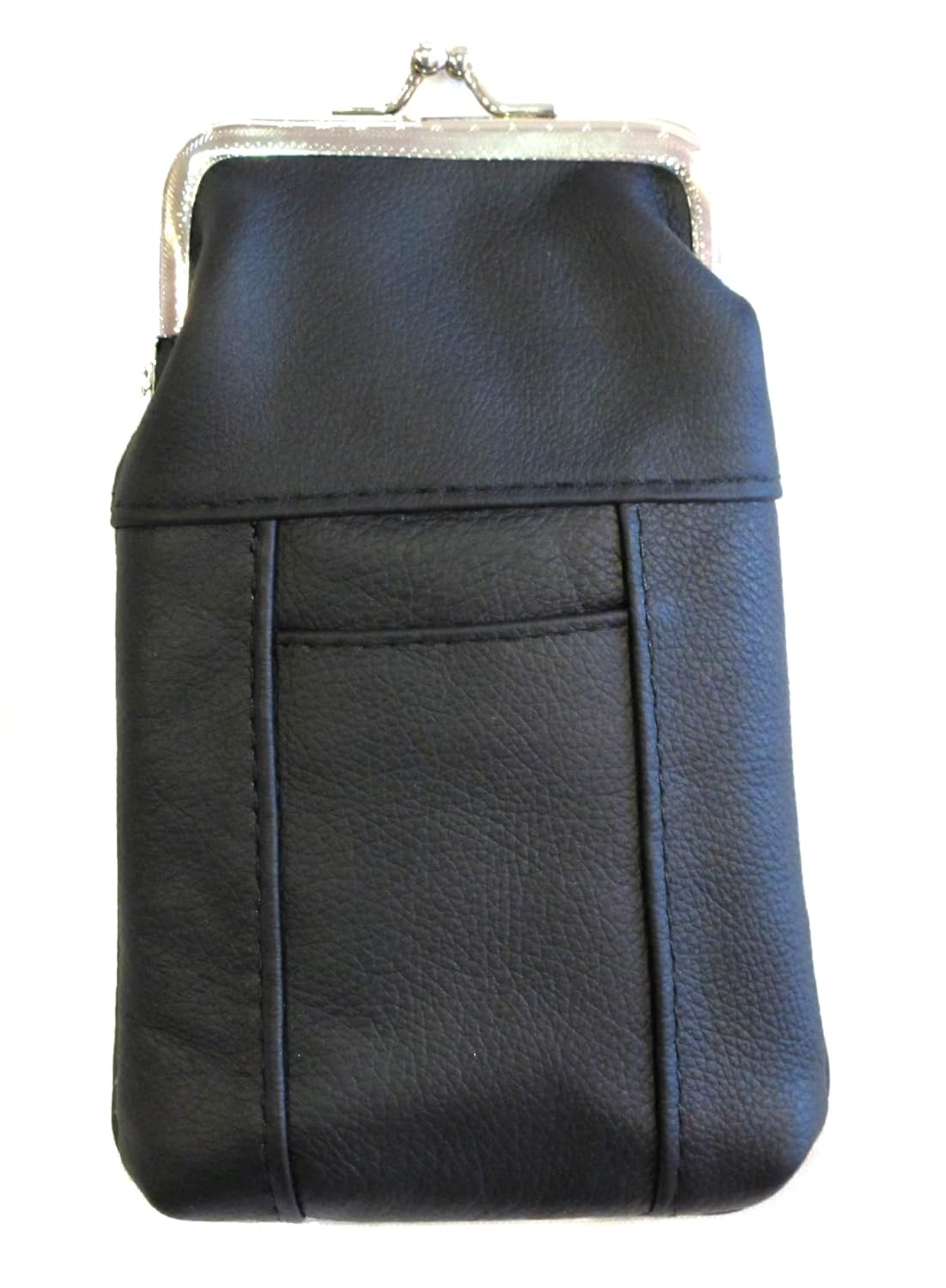100'S 120'S 100% Genuine Leather Cigarette Case Lighter Pocket Kiss Lock Metal T