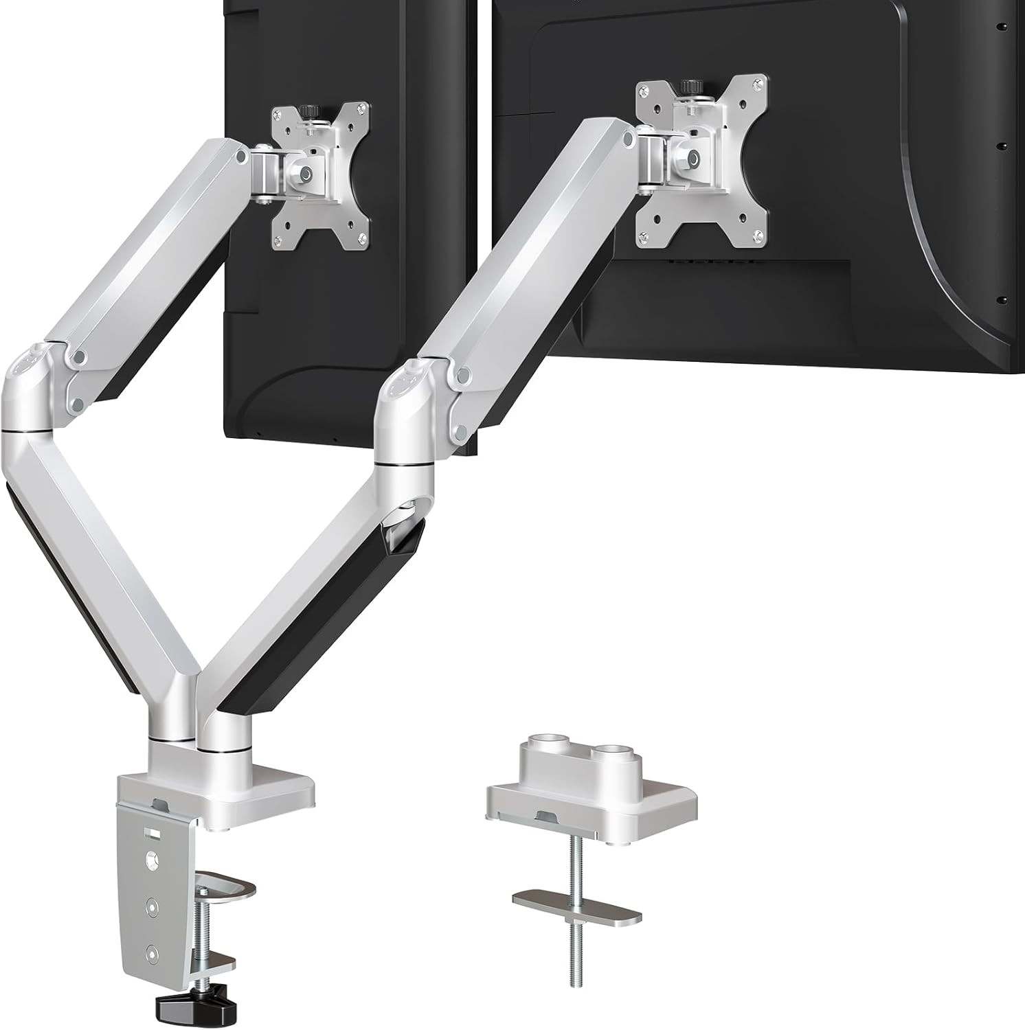 Dual Monitor Desk Mount, Die-Cast Aluminum Fully Adjustable Double Monitor Arm,