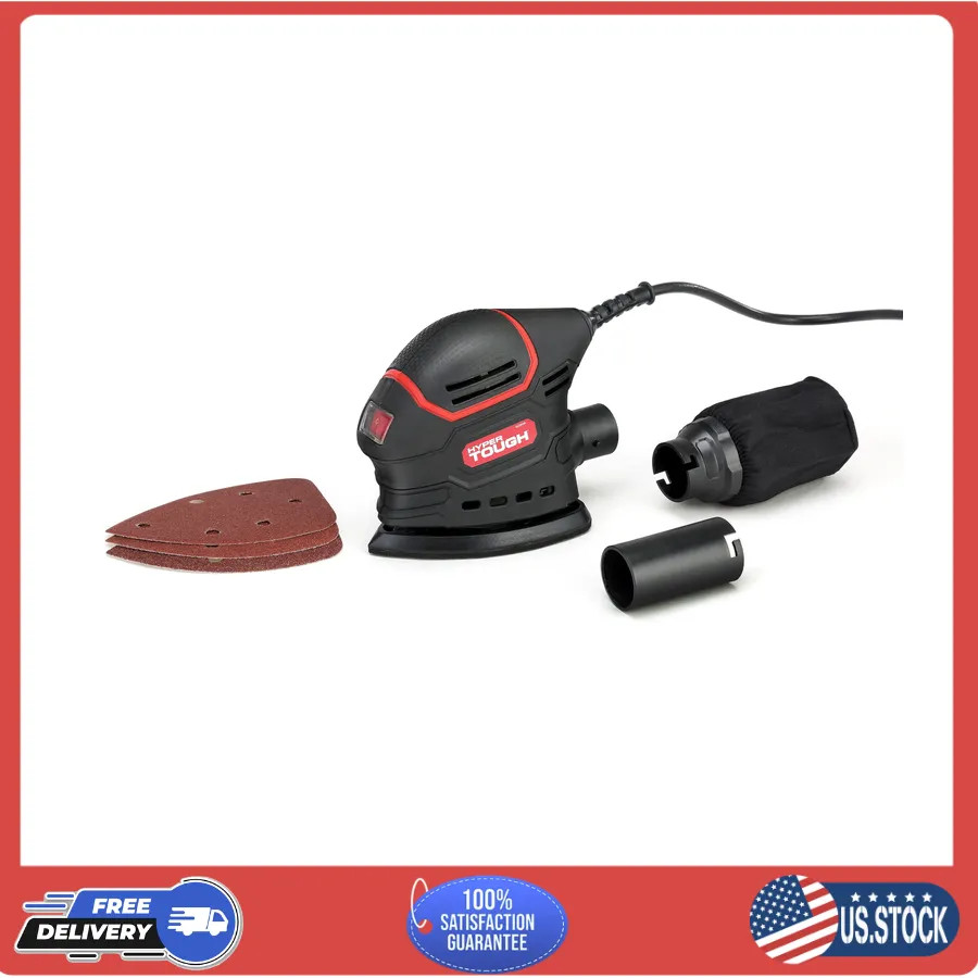 Hyper Tough 1.5 Amp Corded Detail Sander with Dust Bag and Vacuum Adapter