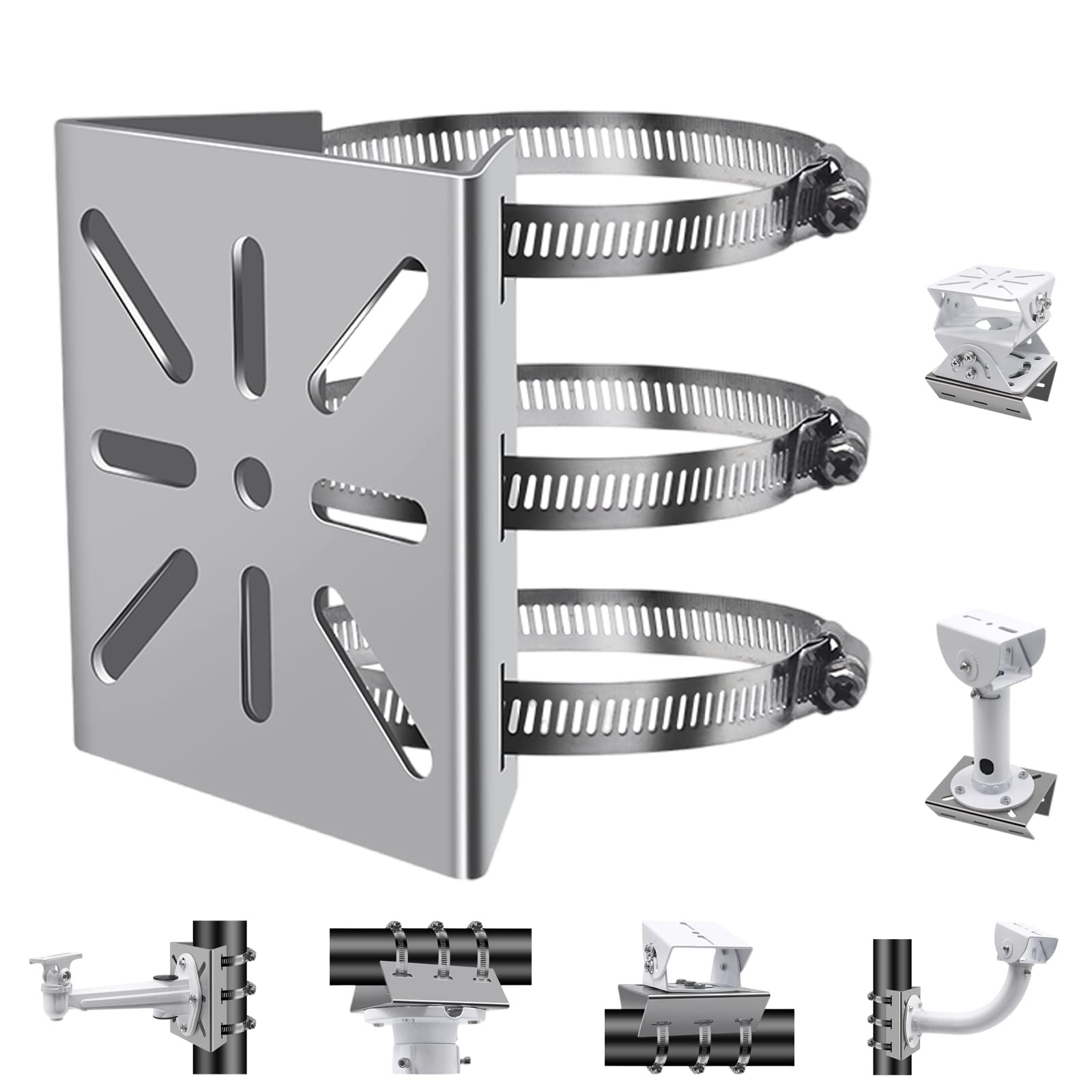 Lighfast Universal Wall Mounting Bracket with 3 Loops, 1Pack, Silver