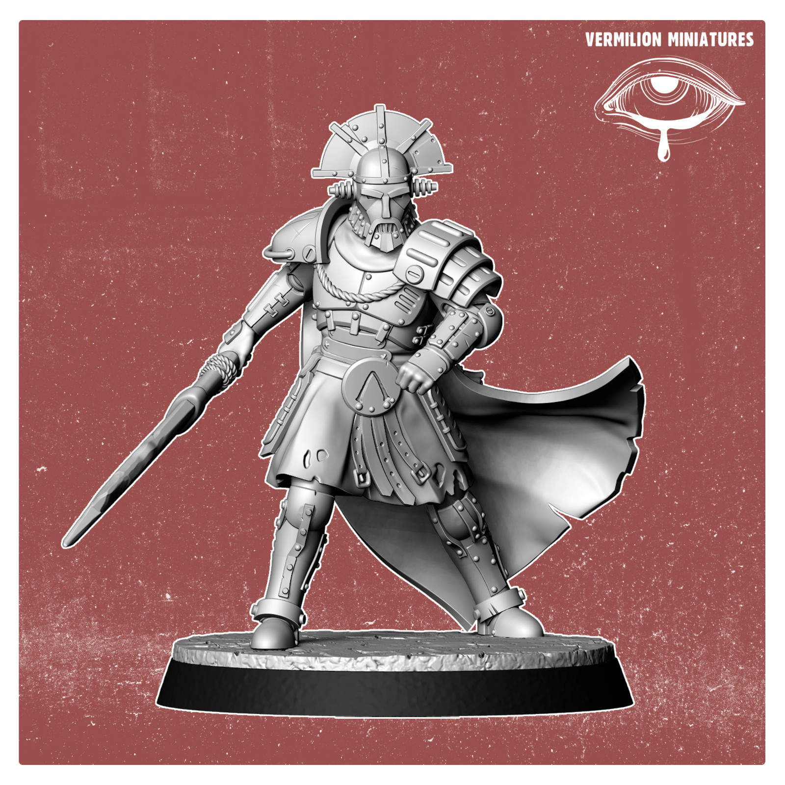 Spartan Leader | Vermillion | Post Apocalypse FWW Wargaming 3D Printed Mini