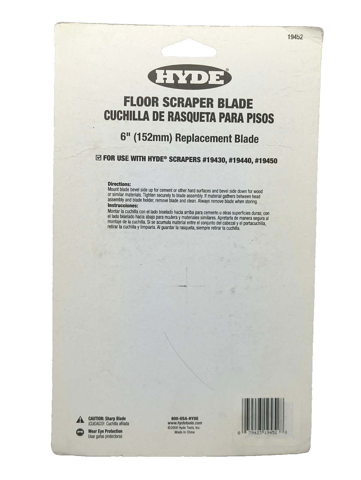 6” Wide Replacement Blade for HYDE Floor Scraper #19430, #19440, #19450