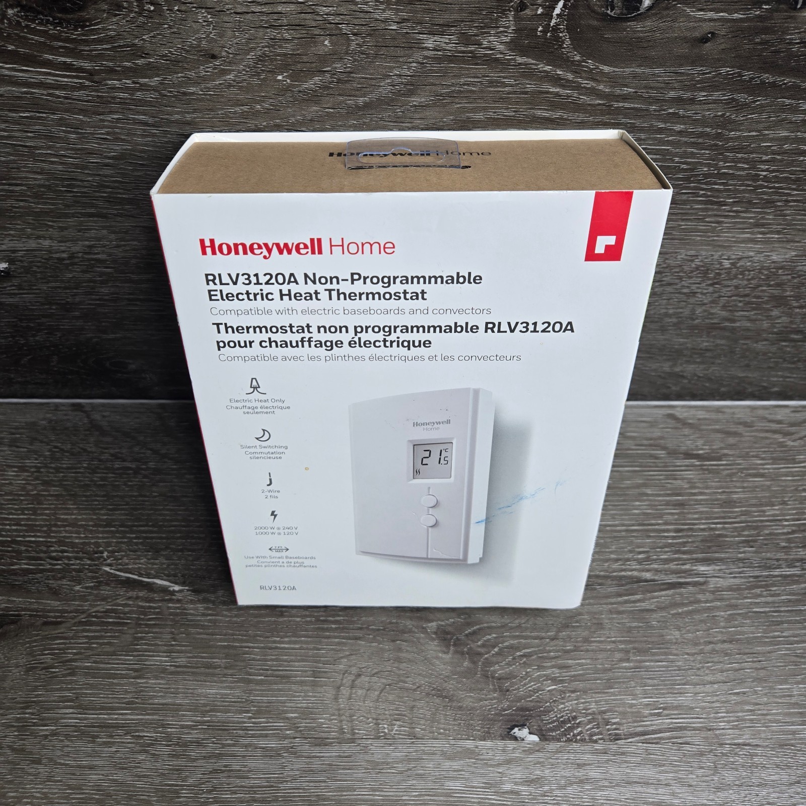 Honeywell RLV3120A 1005 Non-Programmable Heat Only TRIAC Line Volt Thermostat