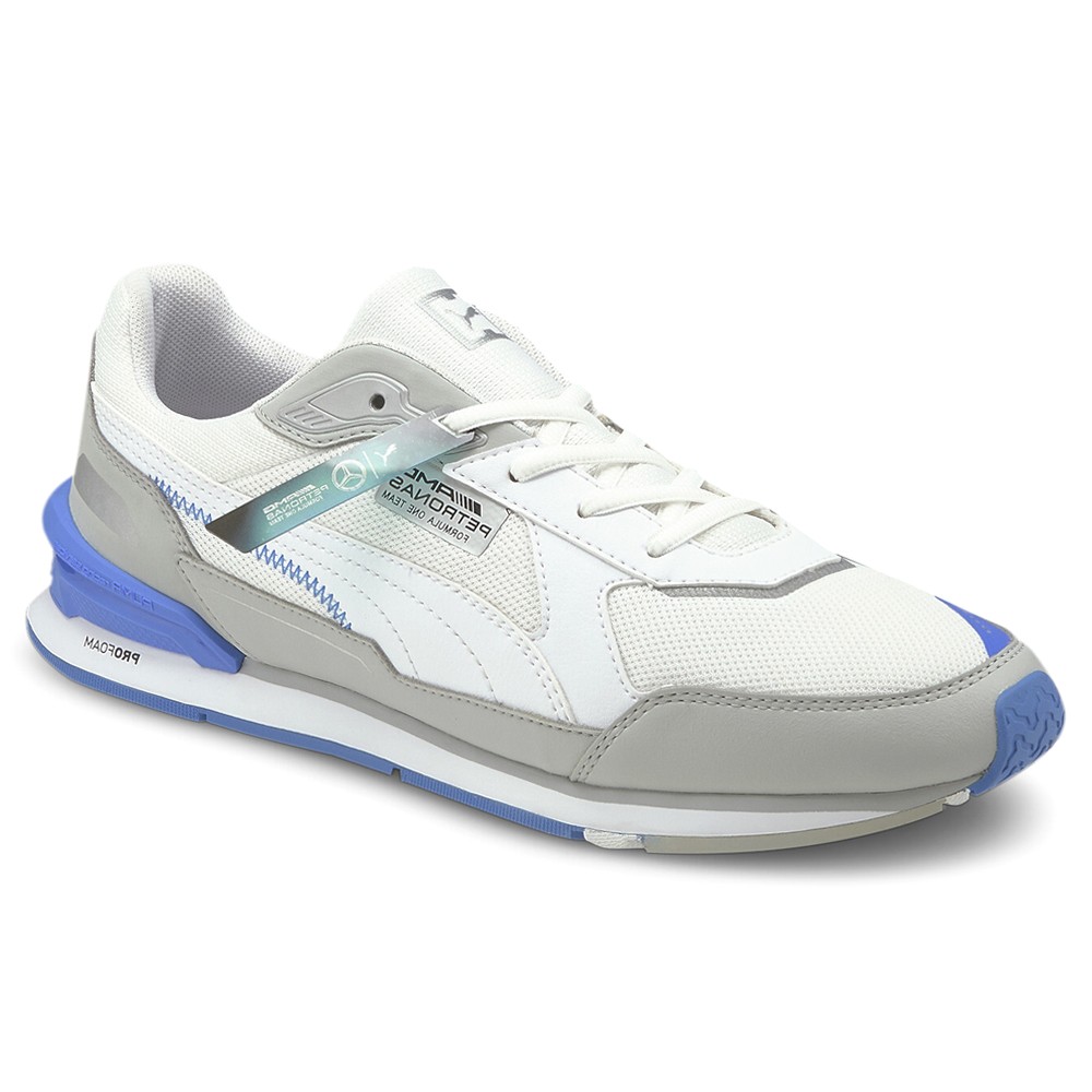 PUMA Mercedes Amg Petronas F1 X Low Racer Lace Up Mens Grey, White Sneakers Cas