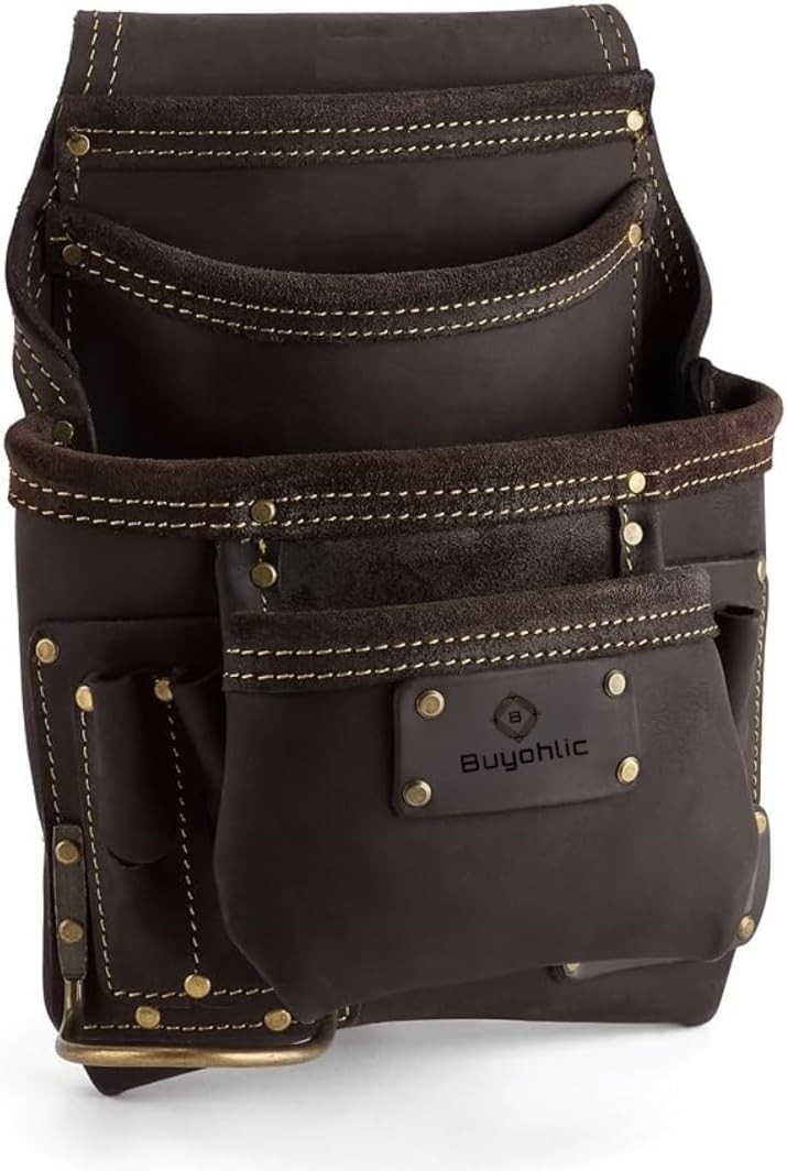 Heavy- Duty Leather Tool Pouch for Oil-Tanned Belt Pouches-USA
