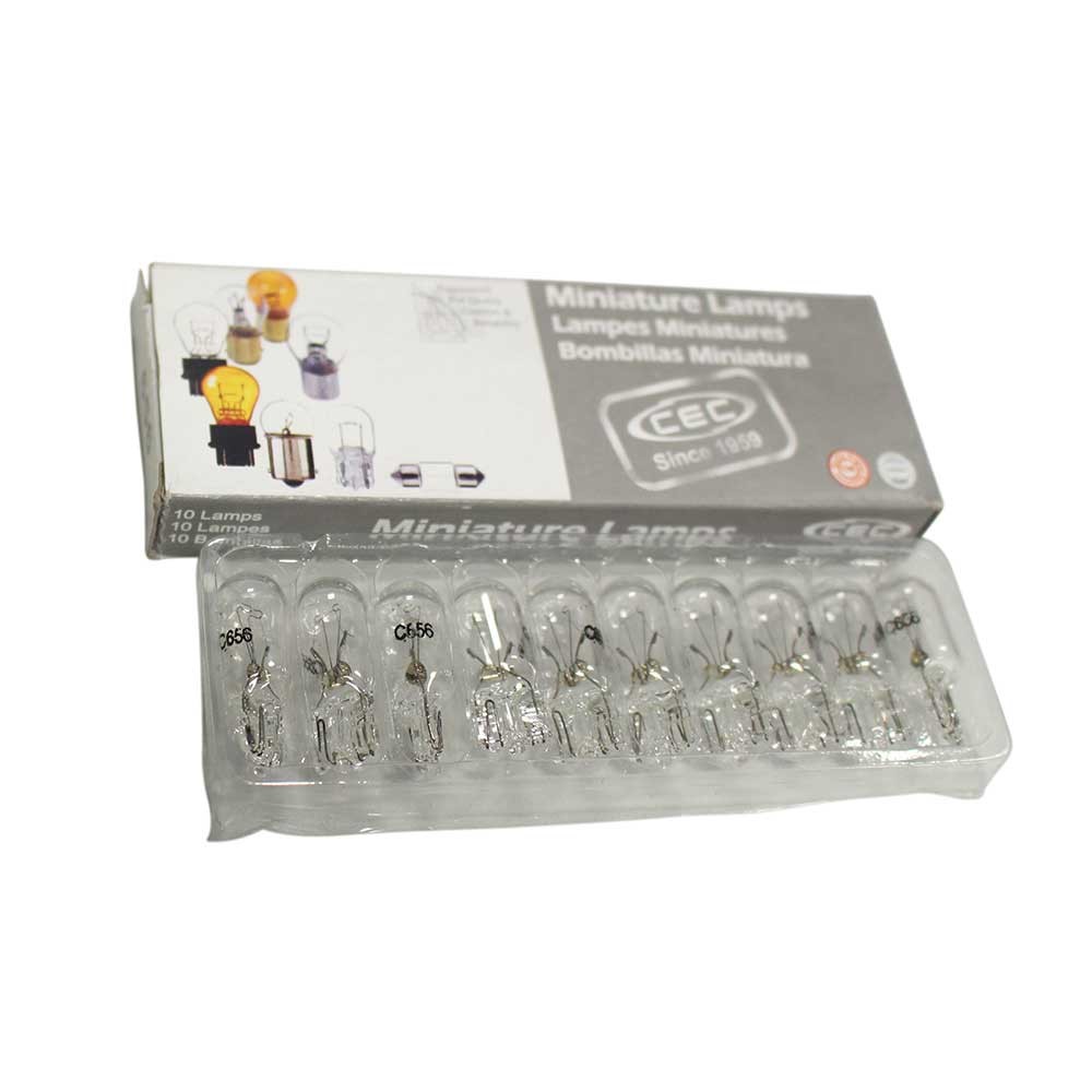 Pinball Machine Mini Light Bulb Lamp - Wedge- #656 Clear- Set of 10