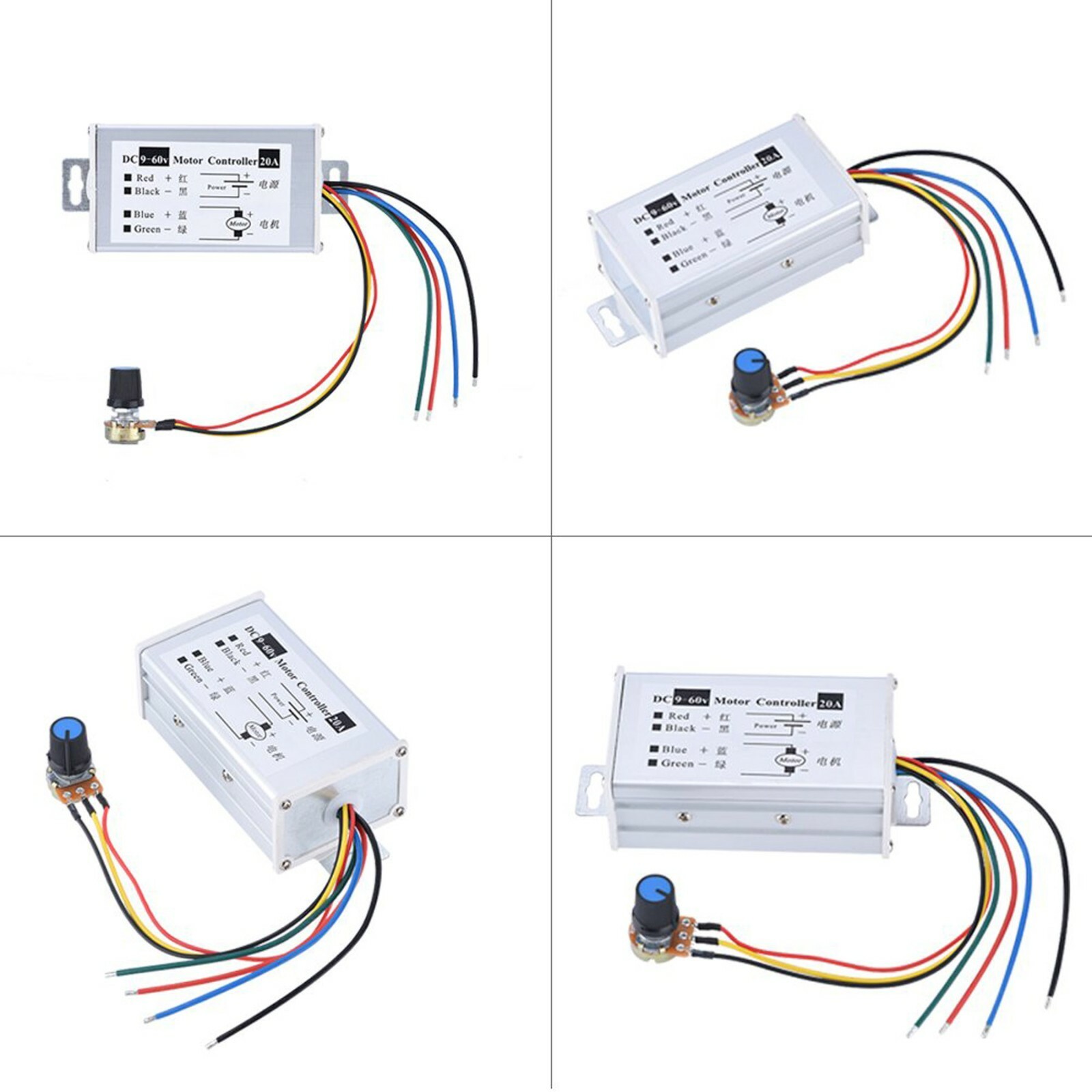 12V 24V Max 20A PWM DC Motor Stepless Variable Speed Control Controller Switch