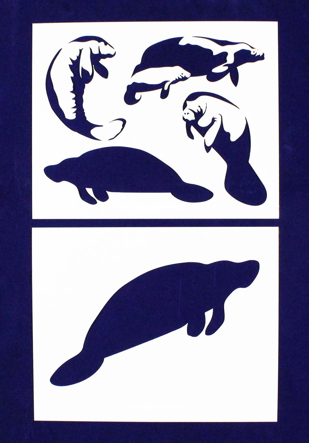 Manatee Stencils-2 pc Set-14 Mil Mylar- Painting/Crafts/Template