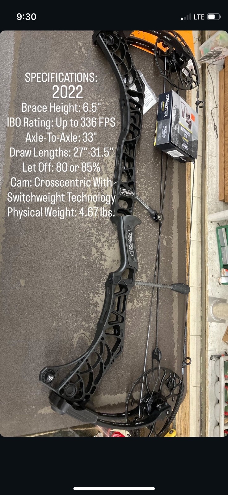 Matthews V3X 33” Black, 27”-31.5”draw length. Matthews drop away arrow rest