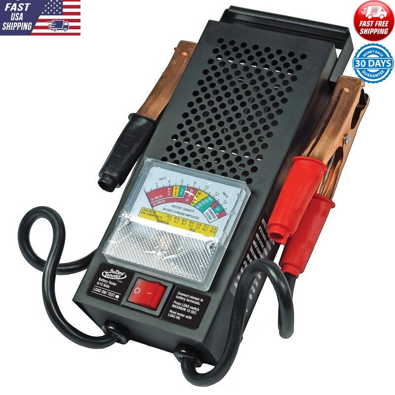 Battery Tester 12V at 100 Amp or 6V at 50 Amp Portable State-Of-Charge To Test