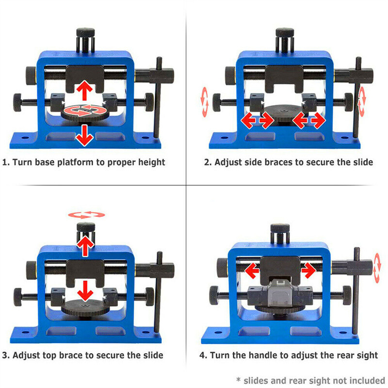 1*Pistol Slides Rear Sight Pusher Tool Kit for Glock 1911 Sig Handgun Universal