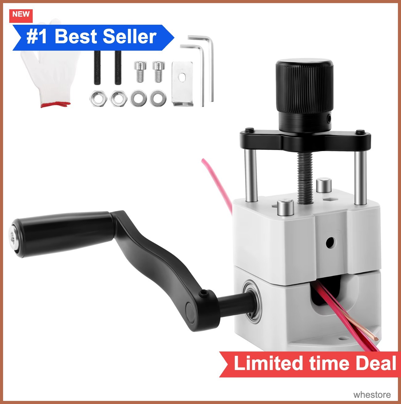 Manual Wire Stripping Machine 0.06-1 Inch Portable Copper Stripper Hand Crank