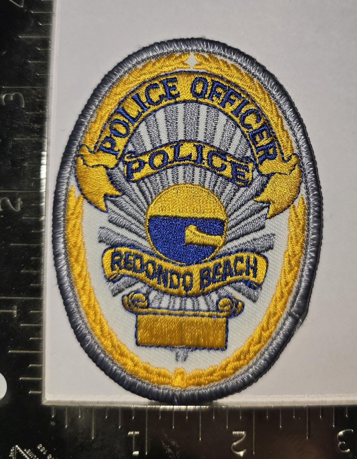 Redondo Beach Police Officer Patch – Coastal Sun & Waves Badge