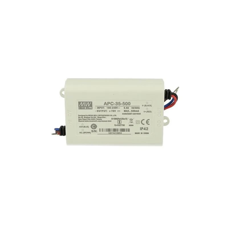 Led Driver CC MW MEAN WELL APC-35-500 Transformer 500mA 25V-70V DC 35W Current