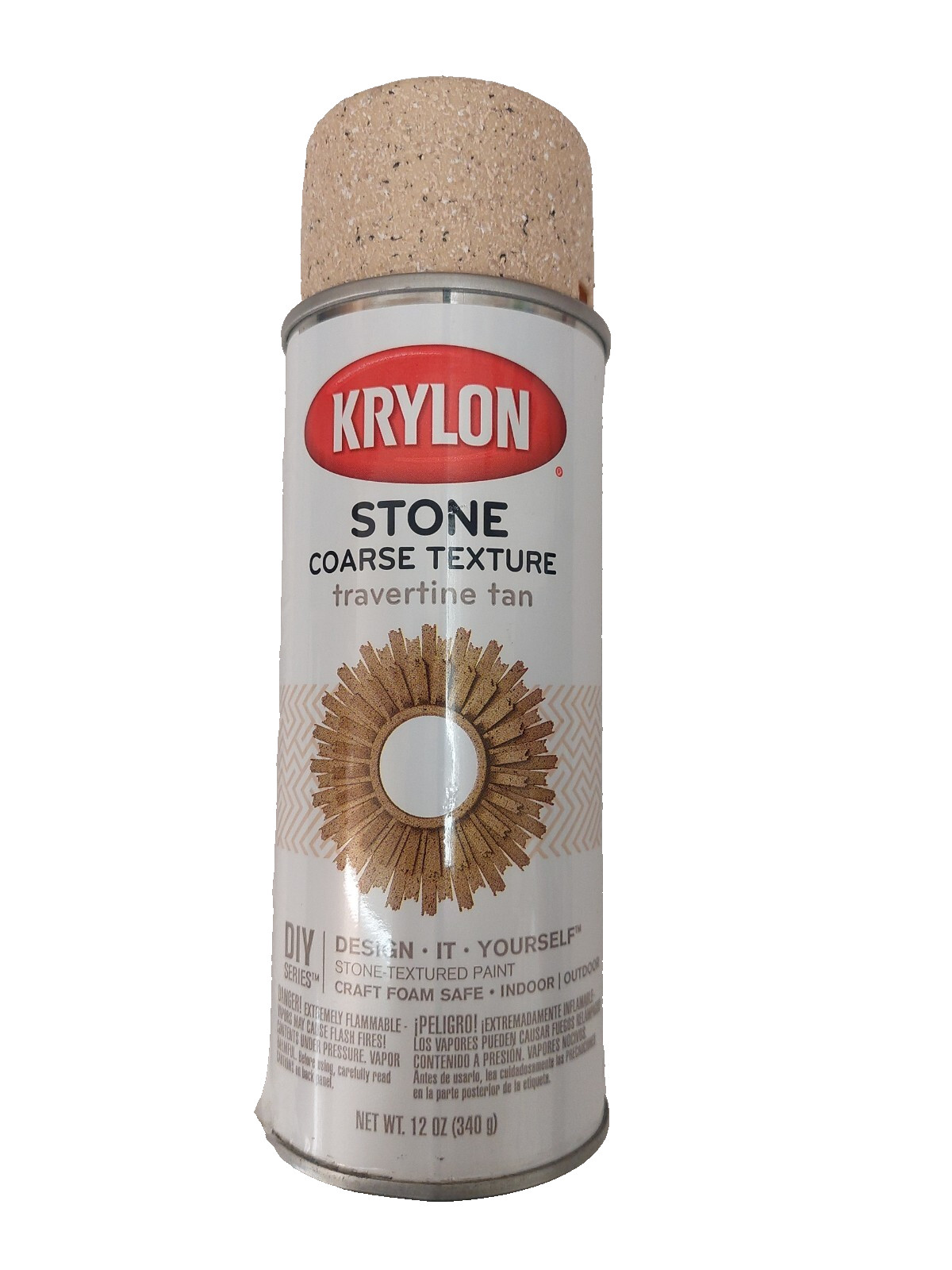 Krylon, Travertine Tan, Coarse Stone  Indoor & Outdoor Texture Spray 12 oz.