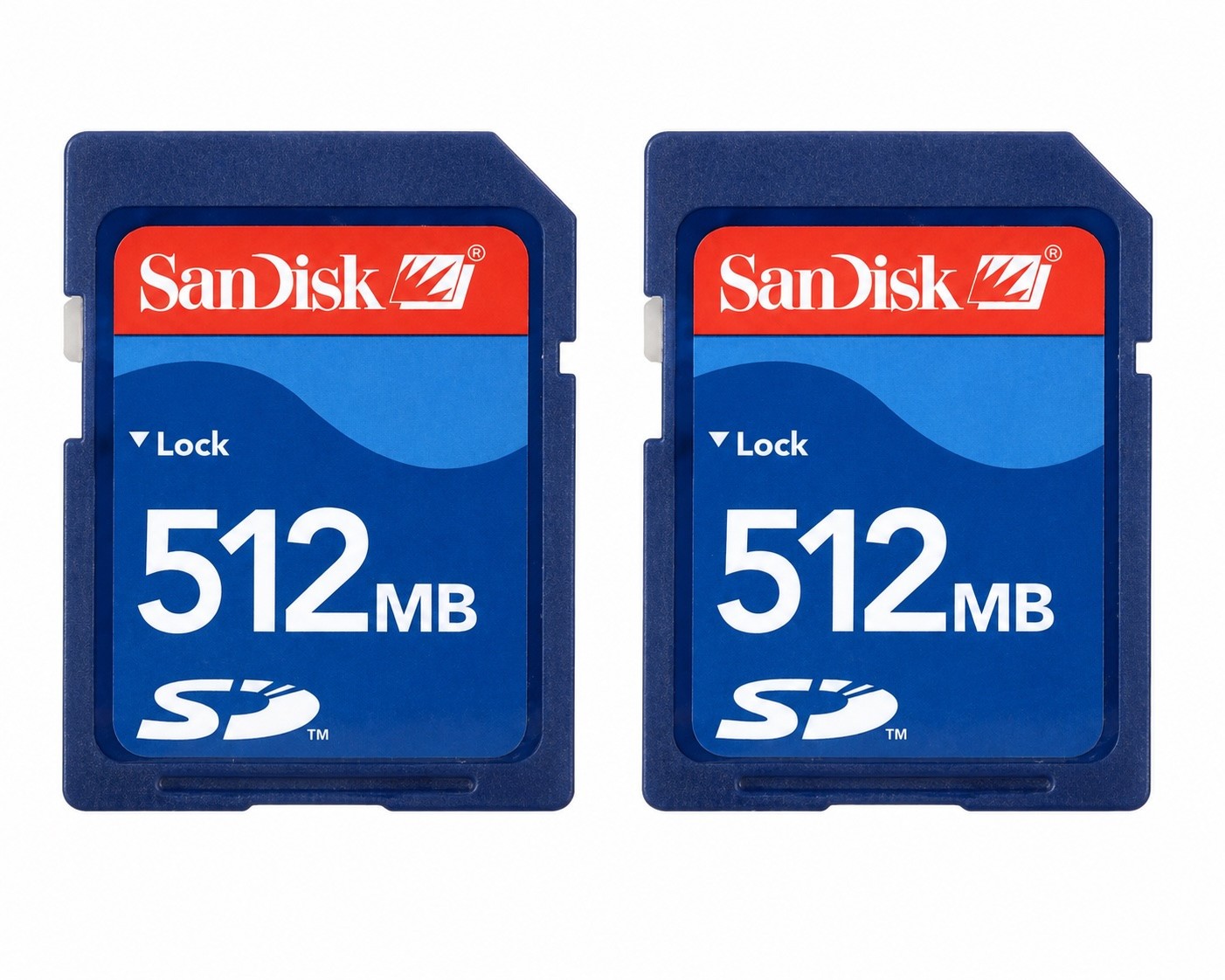 2 New 512MB SanDisk SD Memory Cards, 2pcs 512 MB SanDisk SD Cards Secure Digital