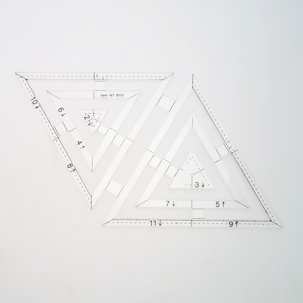 Double Triangle Quilting Ruler Template Transparent Acrylic Sewing Craft Tool