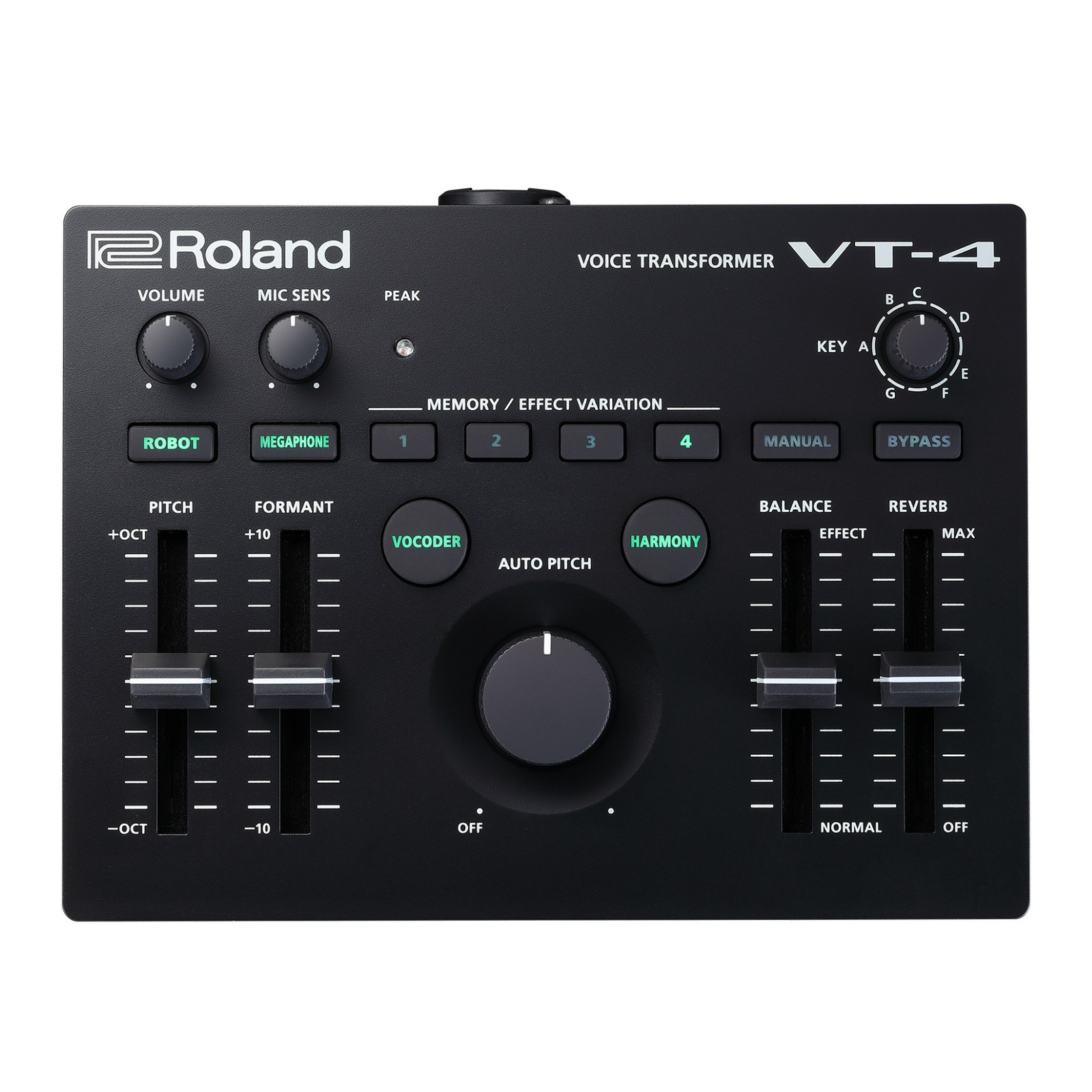 Roland VT-4 Compact 5 Hour Battery Life MIDI Control Vocal Transformer (Black)