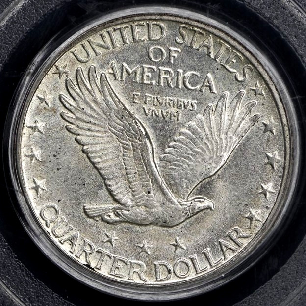 1926 D STANDING LIBERTY QUARTER PCGS MS 63, LIGHT STEELY GREY SILVER WITH NICE