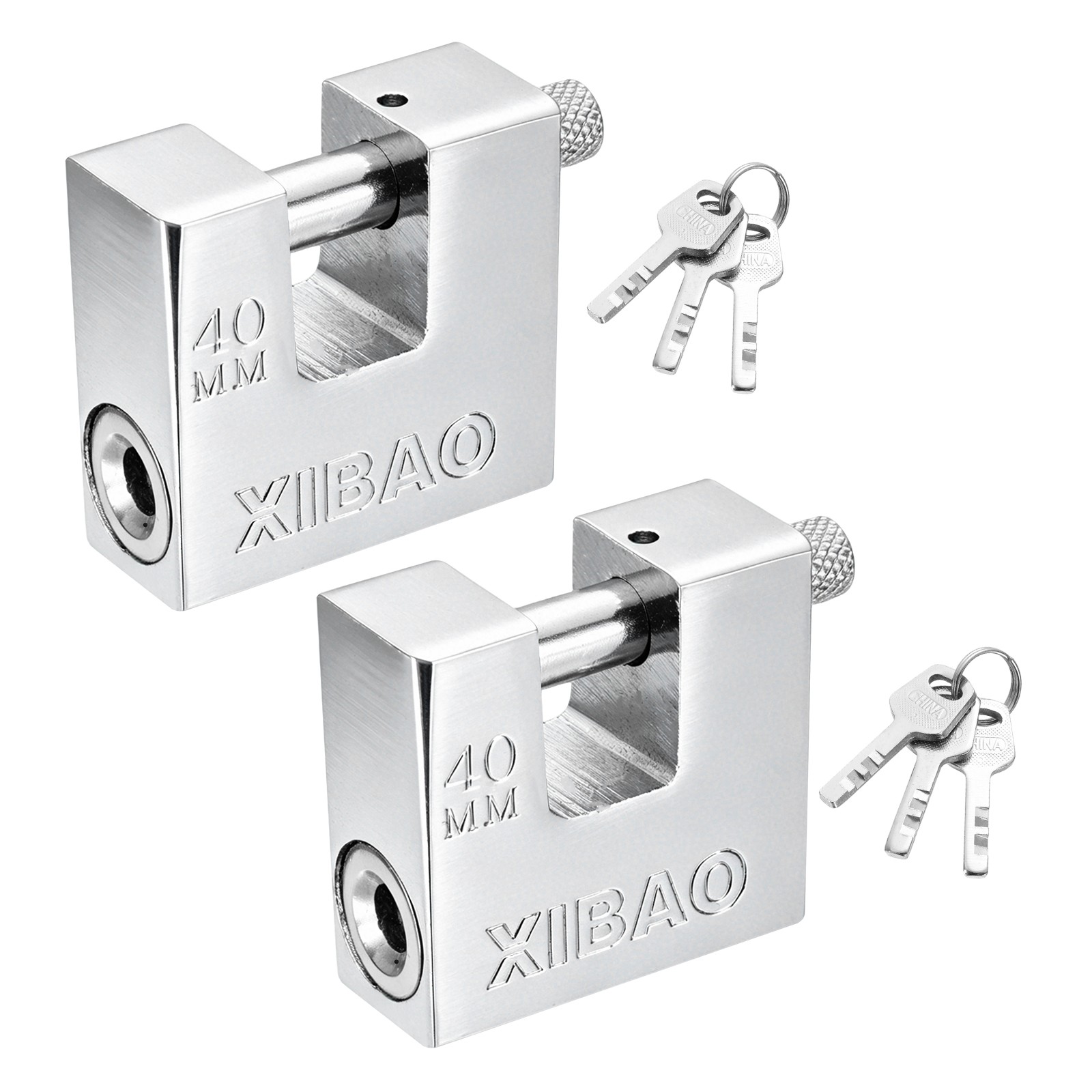 2Pcs Shipping Container Lock with 3 Keys High Security Padlock (1-9/16 Inch)