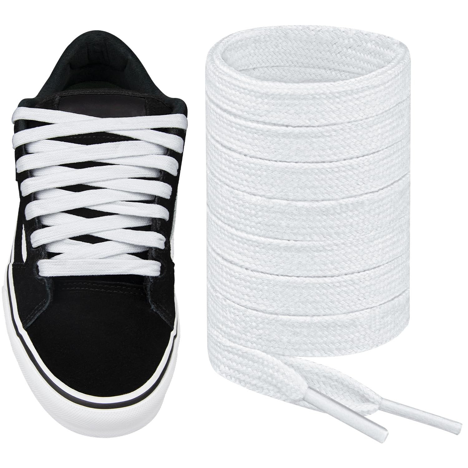Endoto Flat Shoe Laces for Vans Knu Skool, 10MM Replacement Shoelaces Strings...